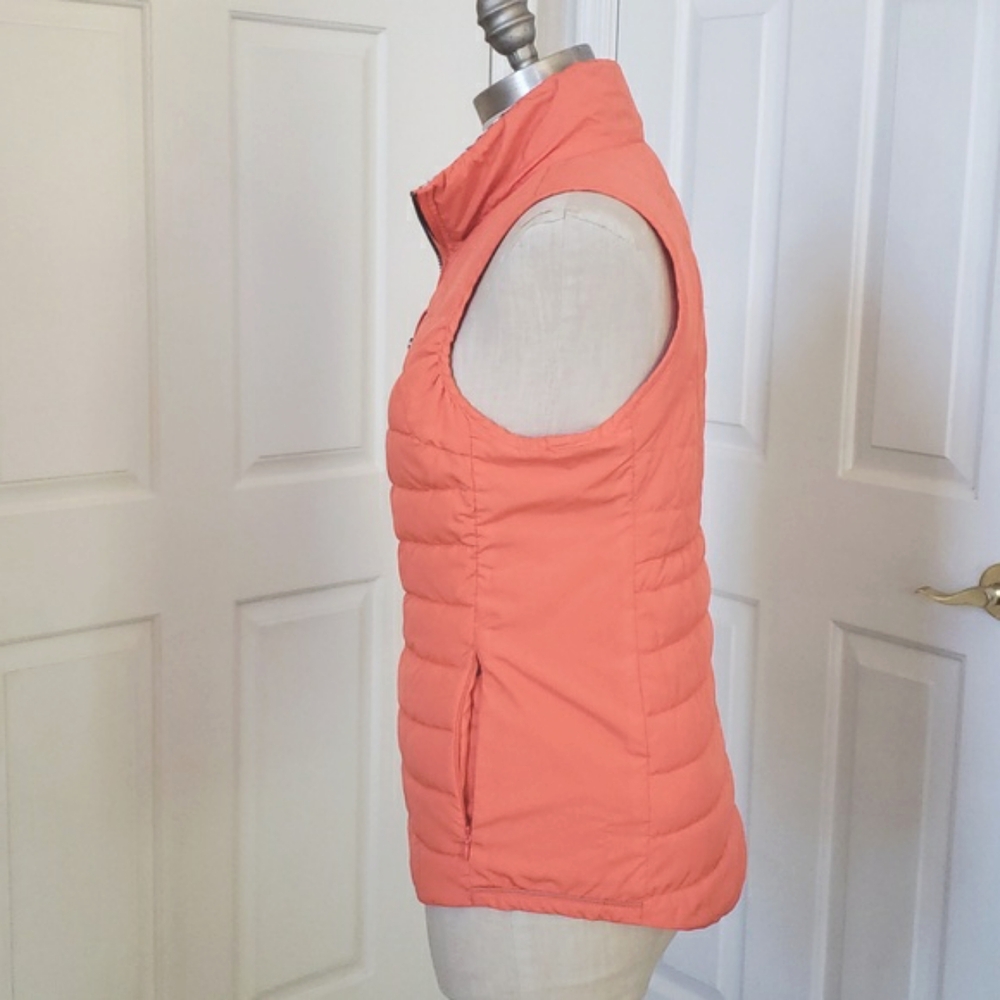 TANGERINE Orange Coral Quilted Puffer Vest SIZE SMALL Reflective Technical Warm - Picture 4 of 13